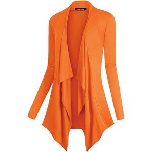 Women's Long Sleeve Open Front Drape Cardigan – Casual, Lightweight Blazer